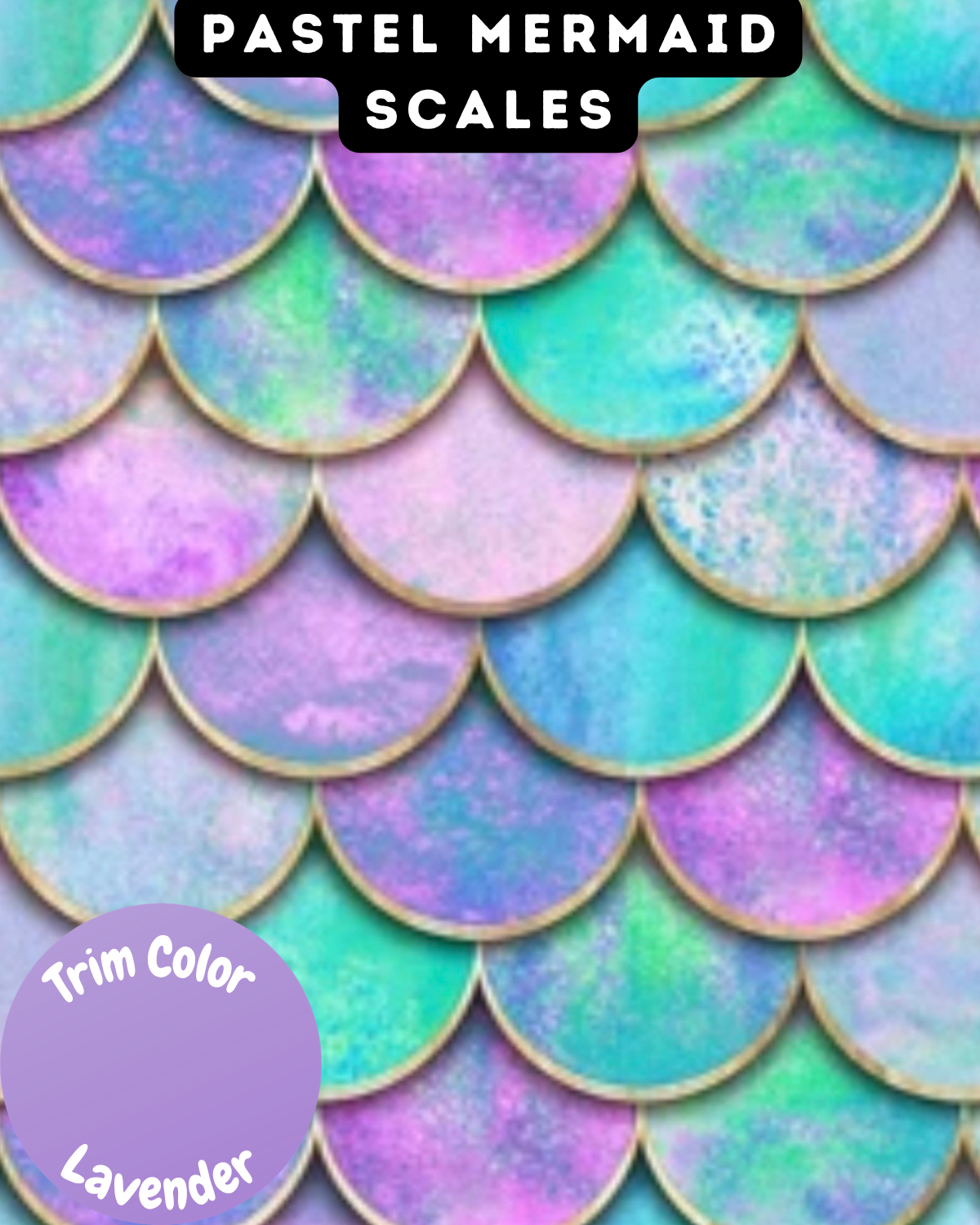 Pastel Mermaid Scales - Dog Pajama with Lavender Neck & Trim/Sleeves