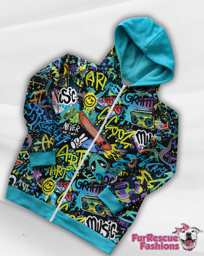 Mardi Paws Mash-Up Matching Human Hoodie (Any Pattern Available)