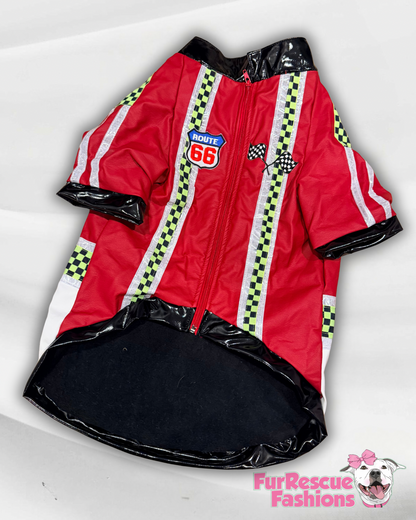 Faux Leather Racer Dog Jacket 🏁