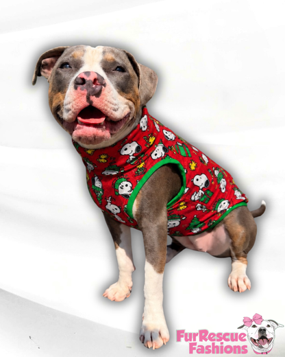 A Very Snoopy Christmas Ultra-Luxe - Dog Pajama with Green Neck & Trim/Sleeves
