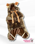 Reindeer OR Bear Plush Faux Fur Dog Cape