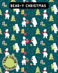 Bear-y Christmas - Dog Pajama with Green Pistachio Neck & Trim/Sleeves