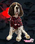 Plaid Habits - PAWjama with Red Neck & Trim/Sleeves