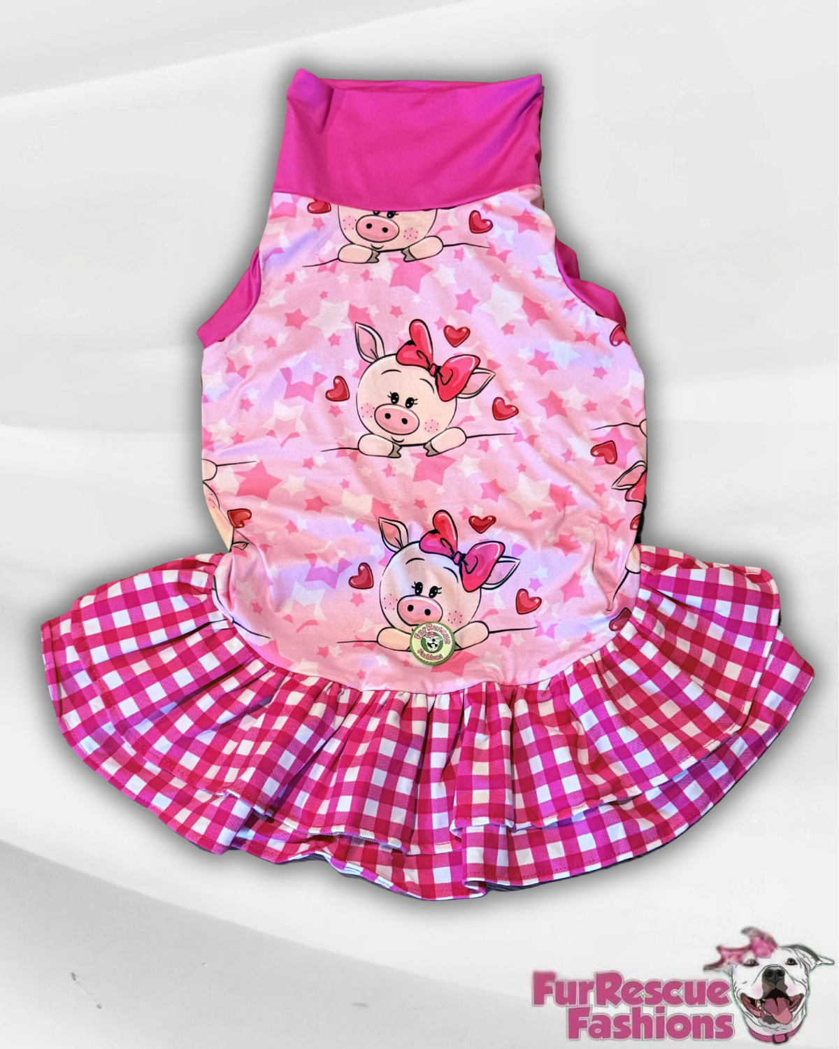 Little Miss Piggy Kisses Ruffle Dress