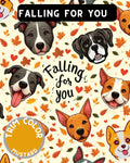 Falling For You Dog Pajama with Mustard Neck & Trim/Sleeves