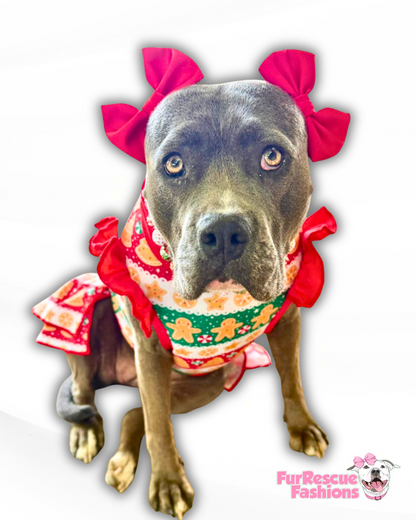 2025 Get Merry - Christmas Dog Dress With Ruffle / With Sleeves or Sleeveless (Available in any pattern)