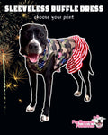 2024 Patriotic Dog Dress With Ruffle / With Sleeves or Sleeveless (Available in any pattern)