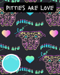 Pitties Are Love Dog Pajama with Aqua Trim, Neck & Sleeves