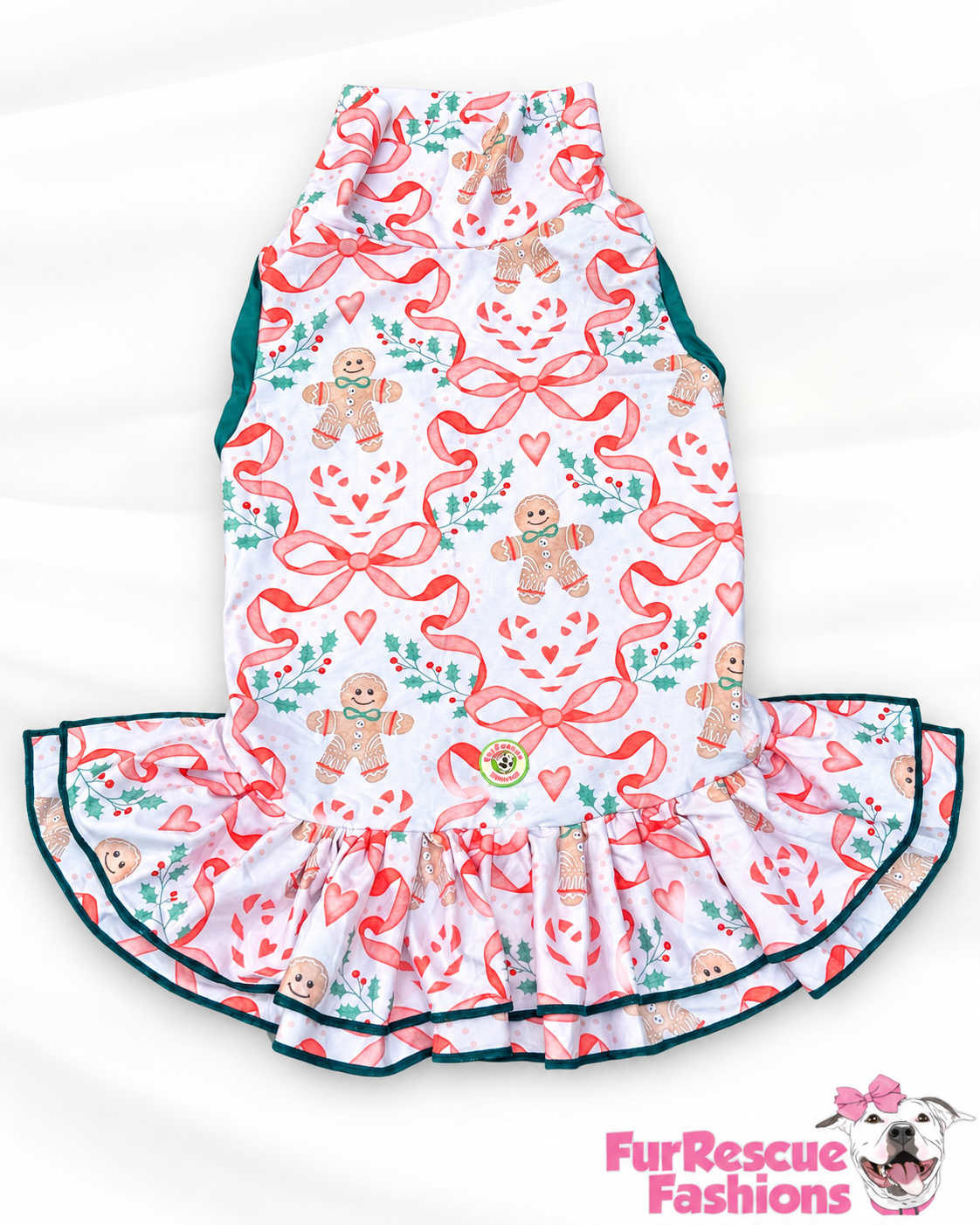 2026 Christmas Dog Dress With Ruffle / With Sleeves or Sleeveless (Available in any pattern)