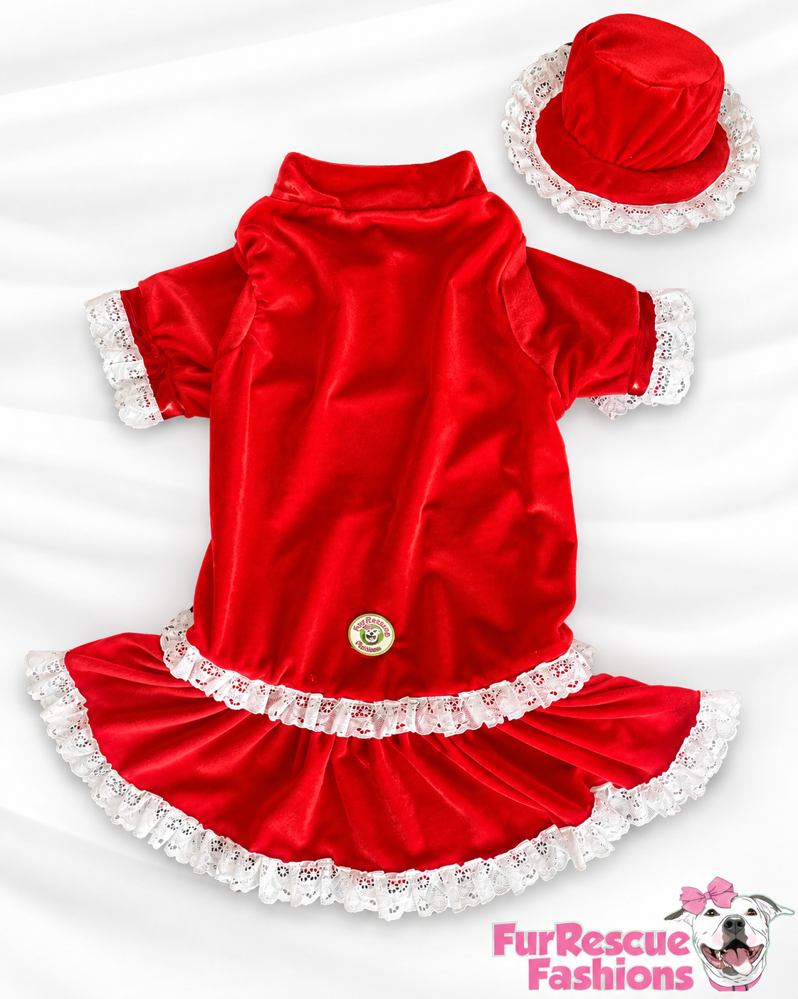Santa’s Cookie Crew — Ultra-Luxe Dog Dress & Baker’s Hat