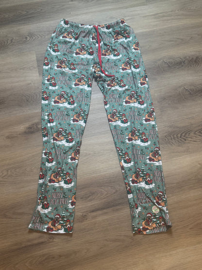 Merry Peachmas Dog Pajama with Red Neck & Trim/Sleeves