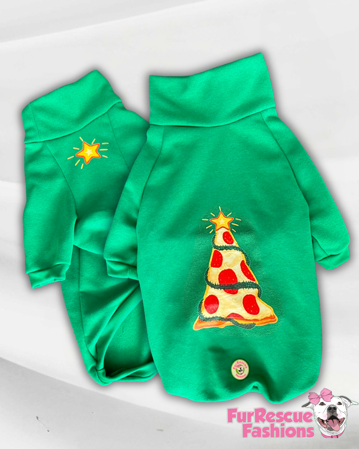 Pizza Christmas Tree Dog Sweater