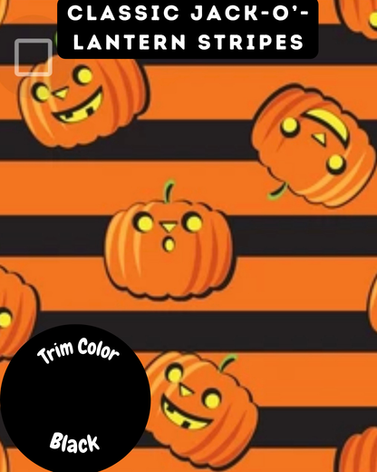 Classic Jack-O'-Lantern Stripes - Dog Pajama with Black Neck & Trim/Sleeves