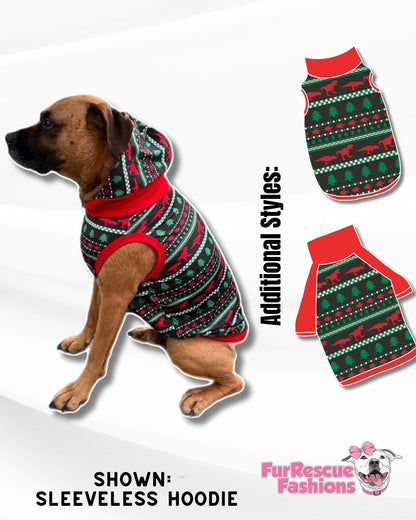 Roar - It’s Christmas Dog Pajama with Red Neck & Trim/Sleeves