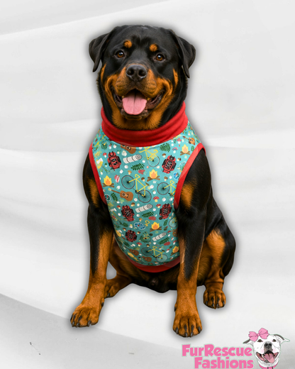 Purple Plaid Ghosts - Dog Pajama with Purple Neck & Trim/Sleeves (Copy)