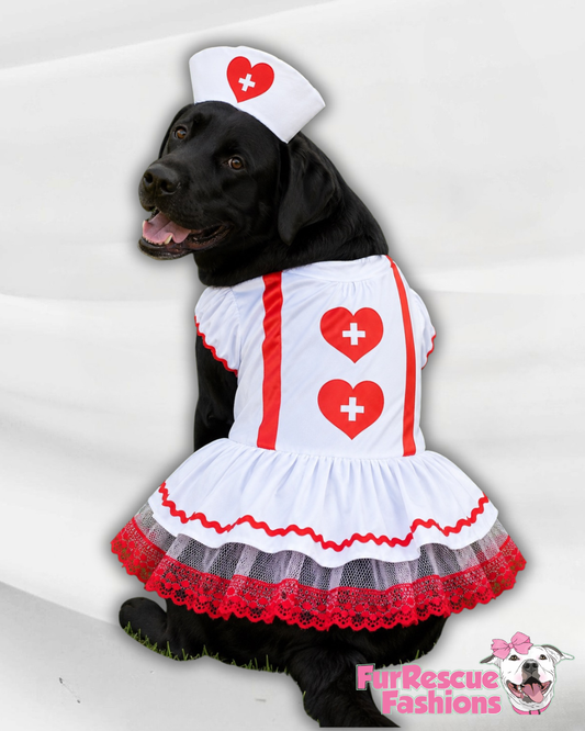 Nurse PAWfect – Dog Costume Dress & Headband