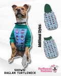 Pittie Gnomes Dog Pajama with Green Neck & Trim/Sleeves