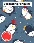 Decorating Penguins Dog Pajama with Red Neck & Trim/Sleeves