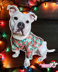 Holiday Mixer - PAWjama with Green Neck & Trim/Sleeves