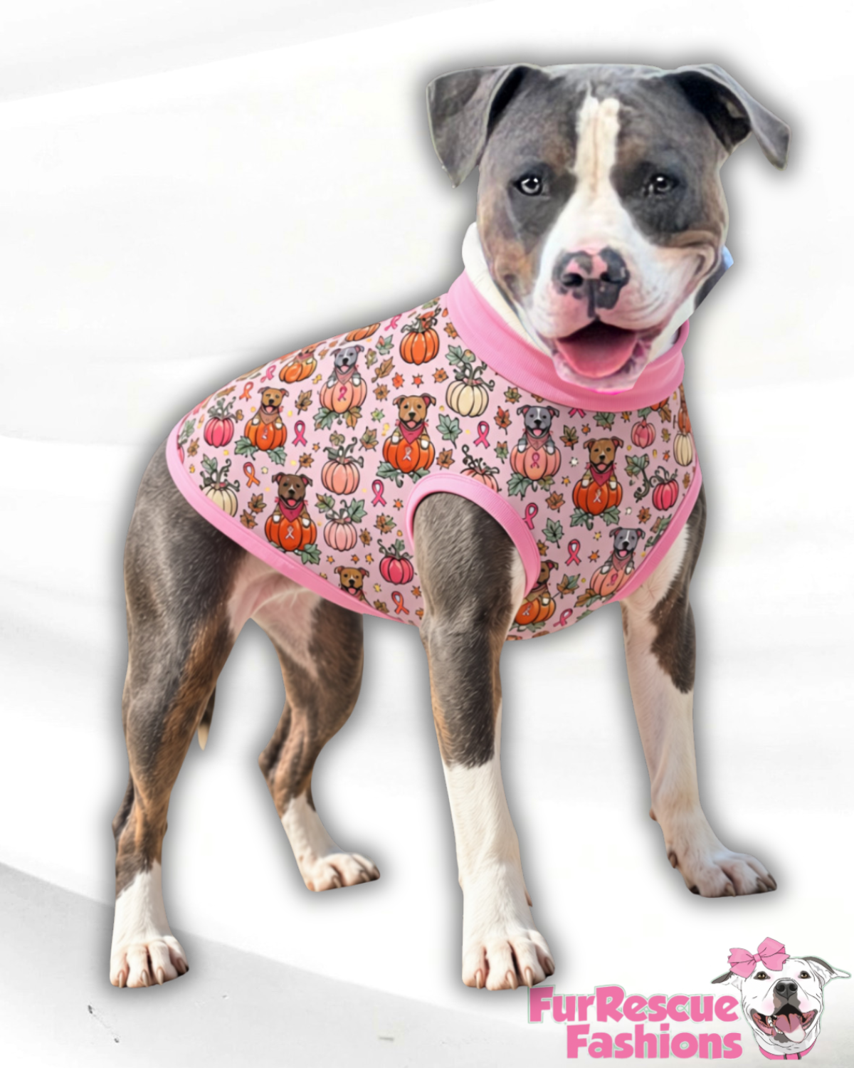 Orange You Glad We Wear Pink (Light Lavender) - Dog Pajama with Pink Neck & Trim/Sleeves