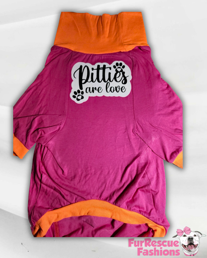 Pitties Are Love PAWJama Fuchsia & Orange