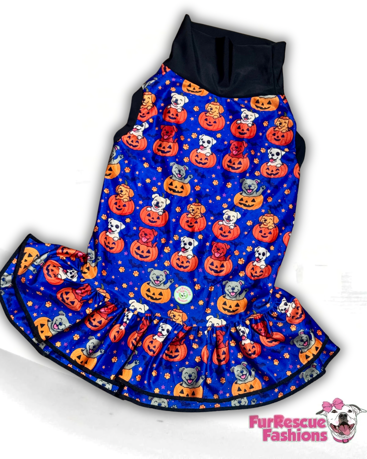 Pup-kins - Dog Pajama with Black Neck & Trim/Sleeves