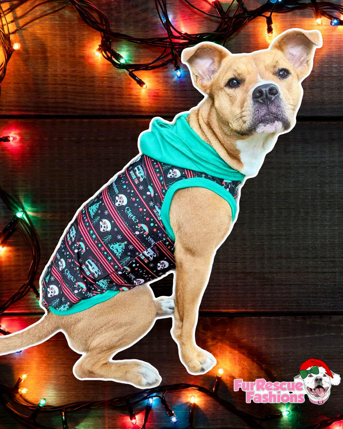 Pupwald Family Vacation - PAWjama with Green Neck & Trim/Sleeves