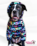 Spread Love Ban Hate - Dog Pajama with Orange Neck & Trim/Sleeves