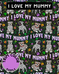 I Love My Mummy Dog Pajama with Purple Neck & Trim/Sleeves