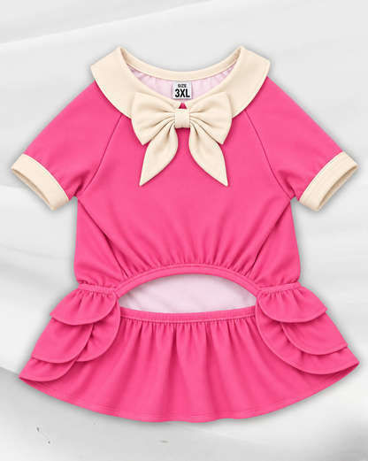 Everyday Solids Dog Dress With Ruffle / With Sleeves or Sleeveless (Available in any pattern)