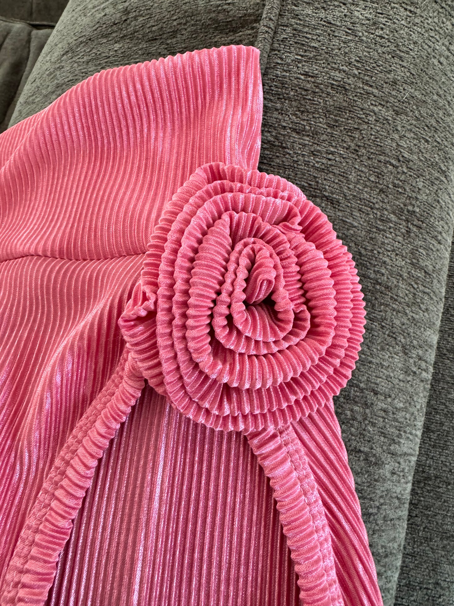 Pink Ribbed Classy Dog Shirt with Rose