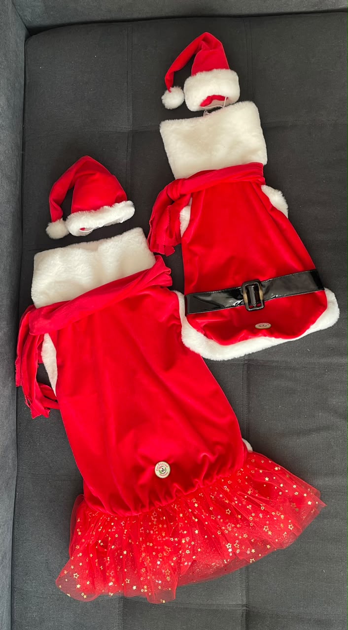 Santa & Pompoms Sleeveless Dog Shirt