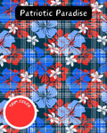 Patriotic Paradise Dog Pajama with Red Neck & Trim/Sleeves