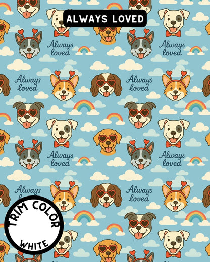 Always Loved Dog Pajama with White Neck & Trim/Sleeves
