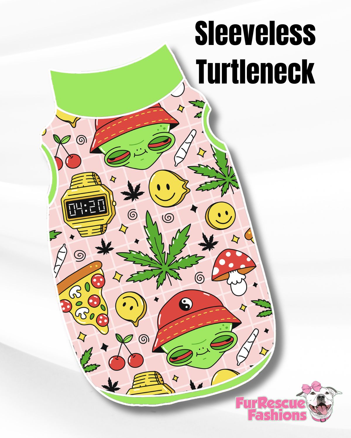 High Times Pajama with Green Neck & Trim/Sleeves