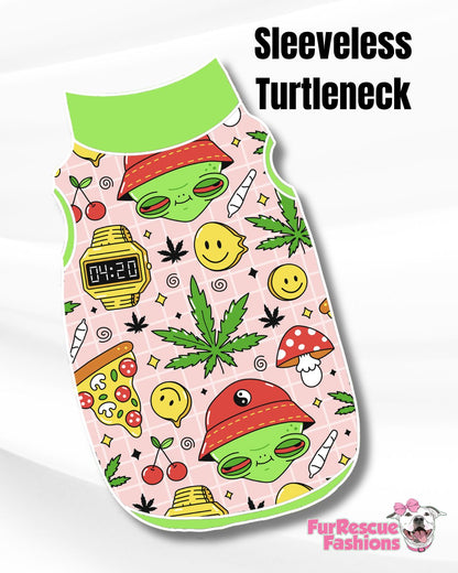High Times Pajama with Green Neck & Trim/Sleeves