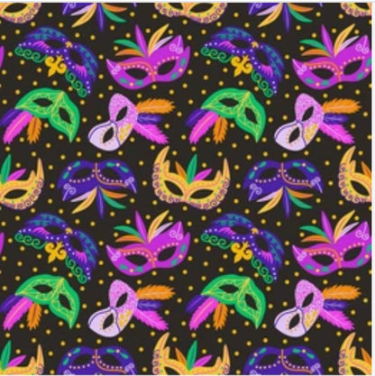 Mardi Gras Masquerade Pop Dog Pajama with Hot Pink Neck & Trim/Sleeves
