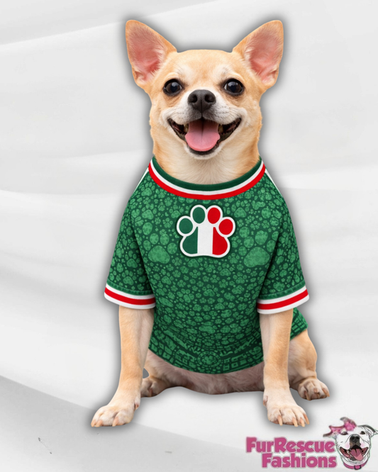 Mexico Dog Jersey or Ruffle Dress – World Cup 2026 | Custom Pet Soccer Shirt ⚽️🐾