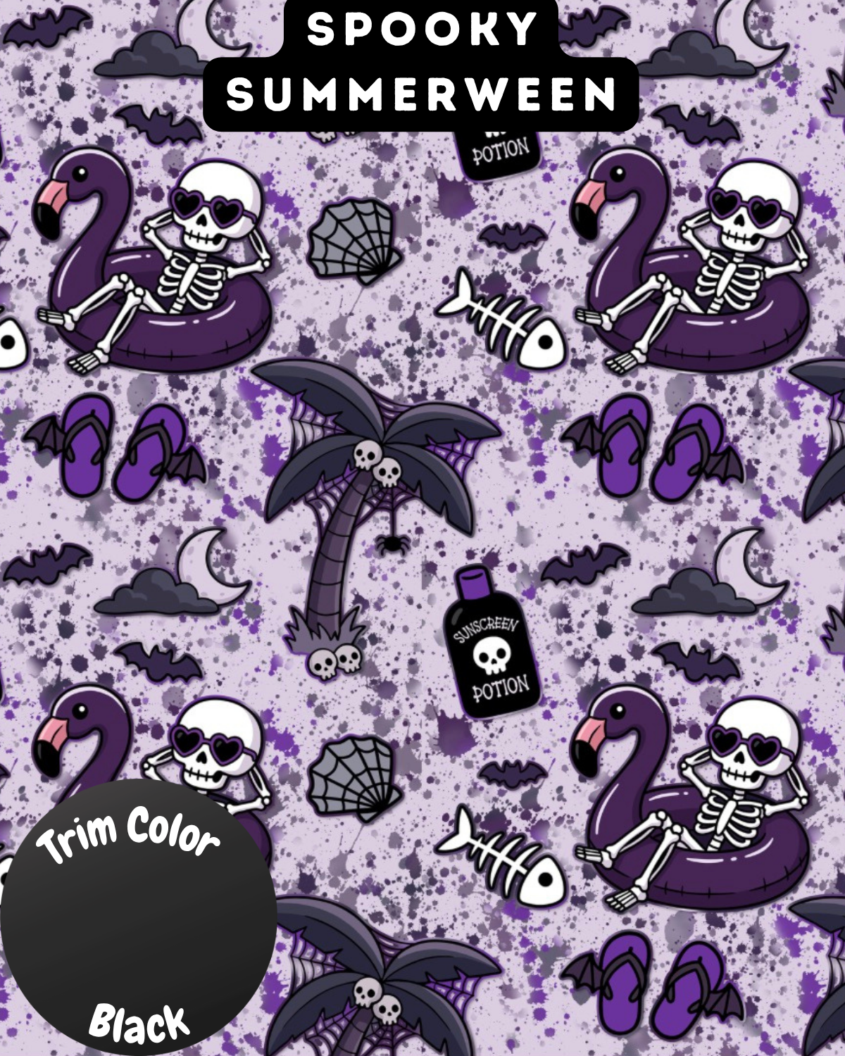 Spooky Summerween - Dog Pajama with Black Neck & Trim/Sleeves