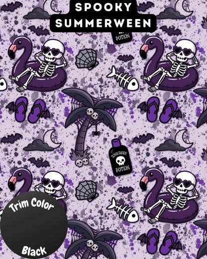 Spooky Summerween - Dog Pajama with Black Neck & Trim/Sleeves