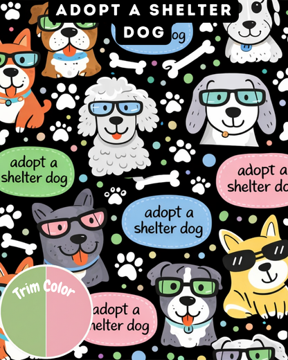 Adopt A Shelter Dog - Dog Pajama with Green Neck & Trim/Sleeves
