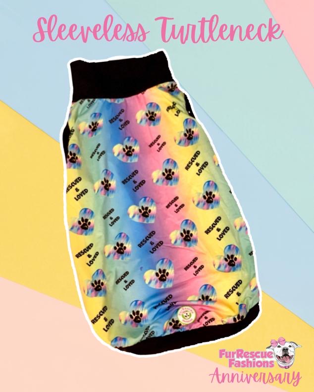 Rescued & Loved – Dog Pajama with Black Neck & Trim/Sleeves