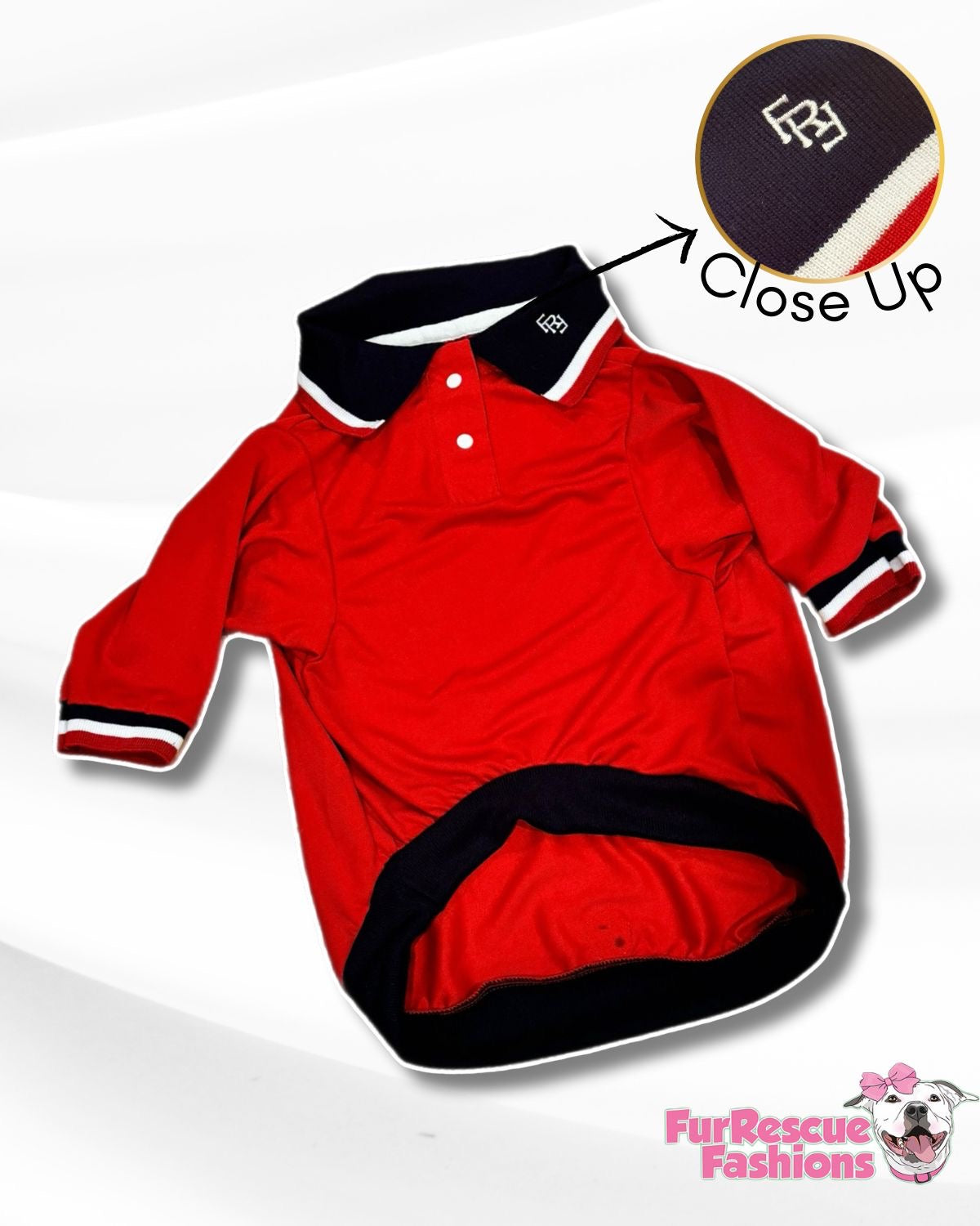 Dog Polo Shirt in Red with FRF embroidery