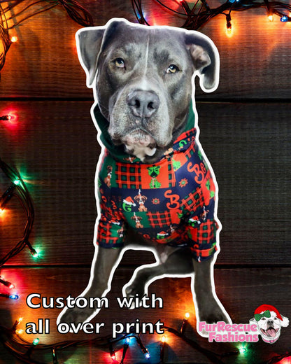 Woof-Ville - PAWjama with Green Neck & Trim/Sleeves