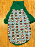 Pittie Gnomes Dog Pajama with Green Neck & Trim/Sleeves