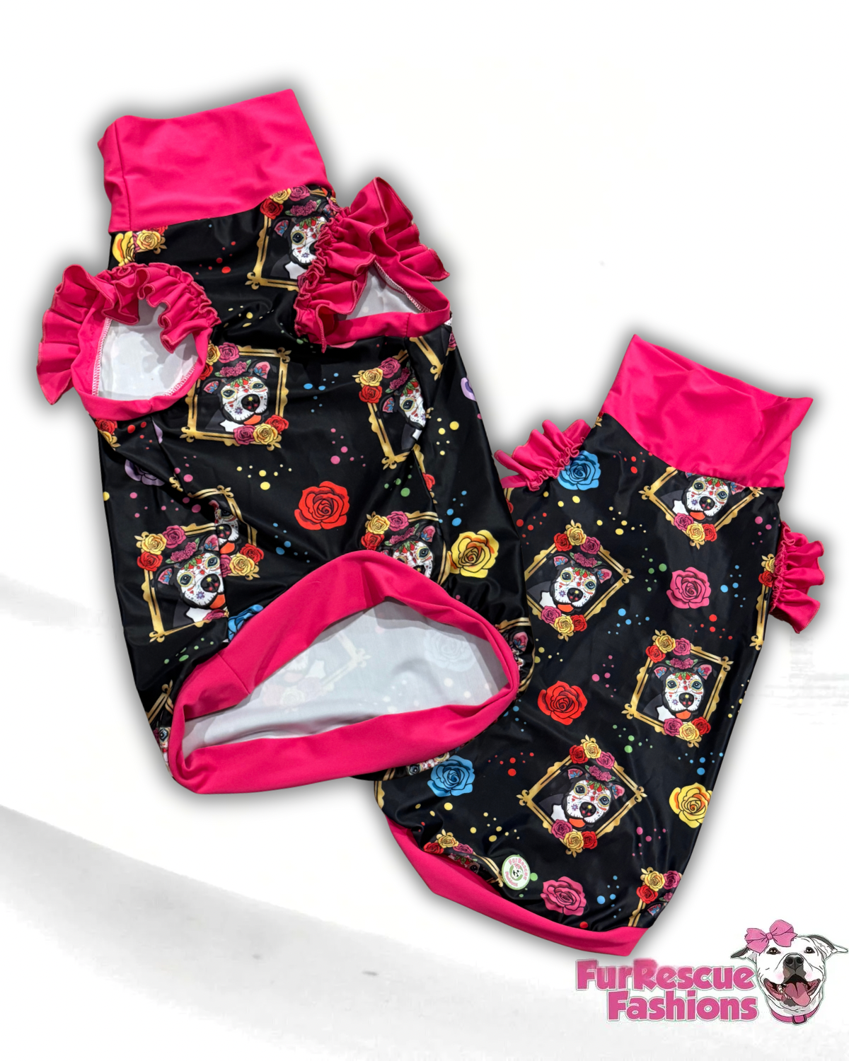 Vida Eterna - Dog Pajama with Red Neck & Trim/Sleeves