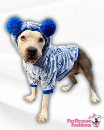 Glow-in-the-Dark Dinosaur Dog Sweater – Luxury Fleece Pom Pom Hoodie or Snood