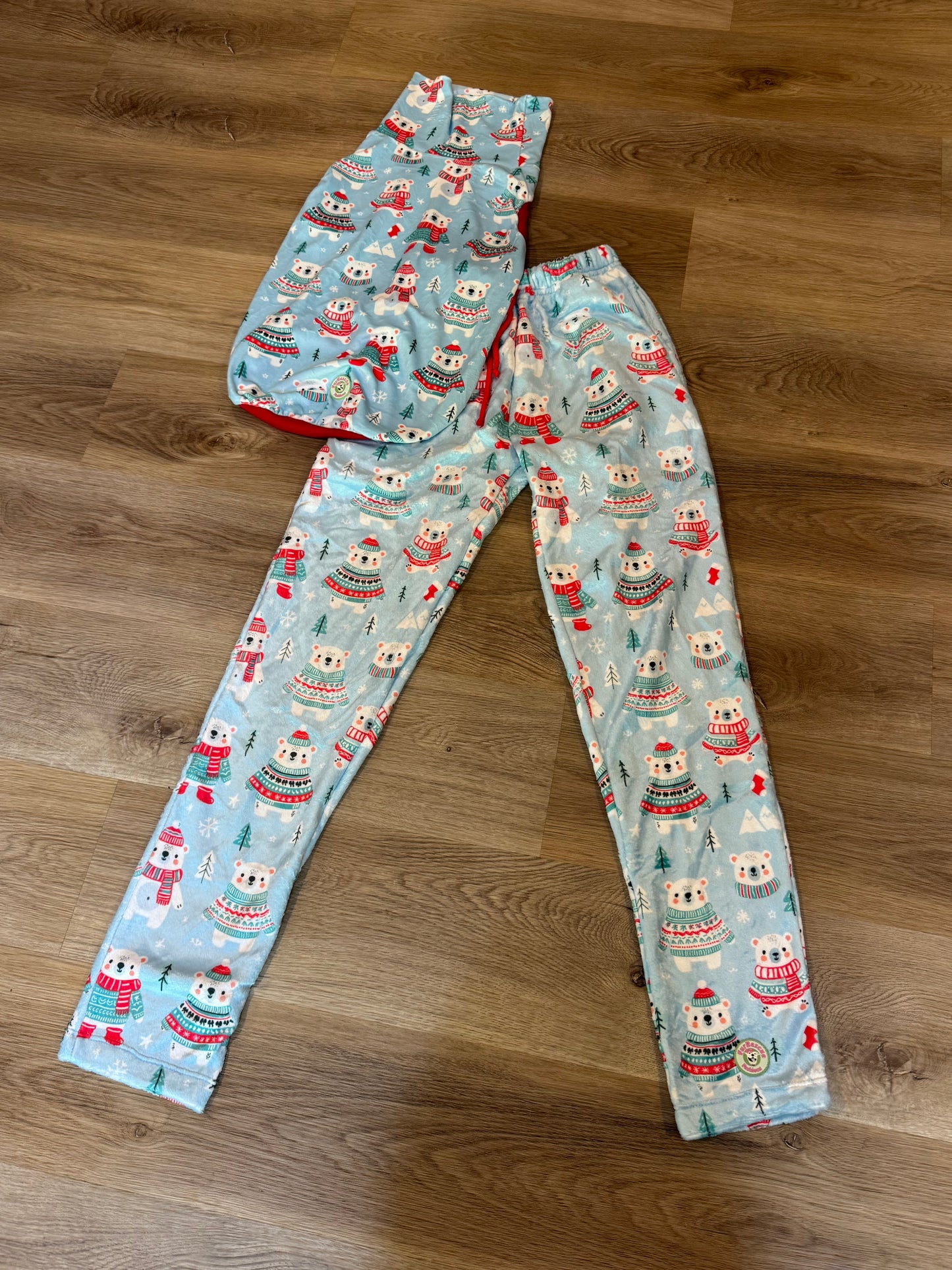 Arctic Polar Buddies Dog Pajama with Red Neck & Trim/Sleeves