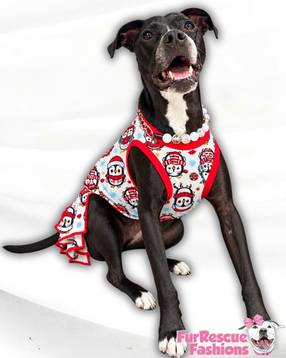 2026 UltraLuxe Christmas Dog Dress With Ruffle / With Sleeves or Sleeveless (Available in any pattern)