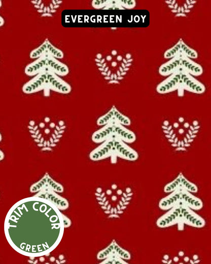 Evergreen Joy Dog Pajama with Green Neck & Trim/Sleeves